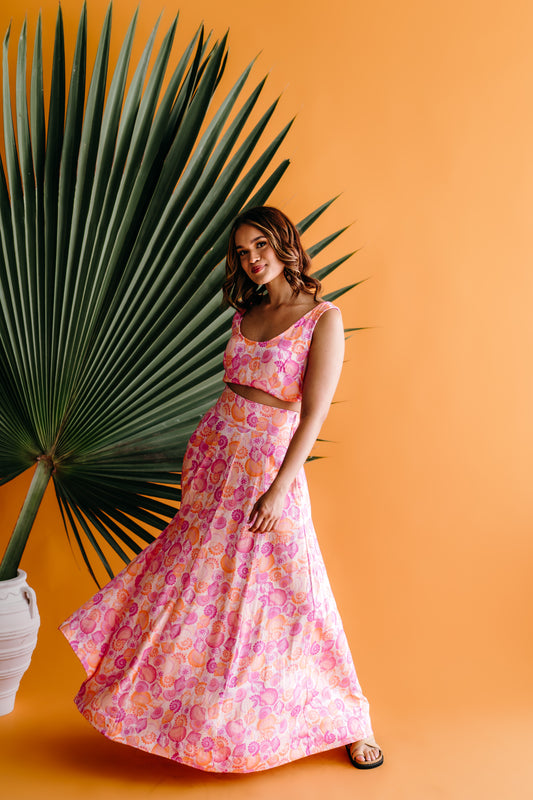 The Jasmeena High Waisted Maxi Skirt, Sealife