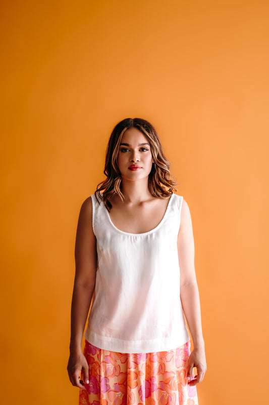 The Alkira Singlet Top, White